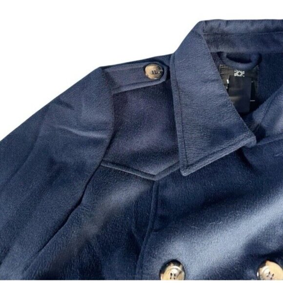 Wantdo Women's Sz XL Navy Blue Double Breasted Winter Trench Jacket Pea Coat - Picture 9 of 12